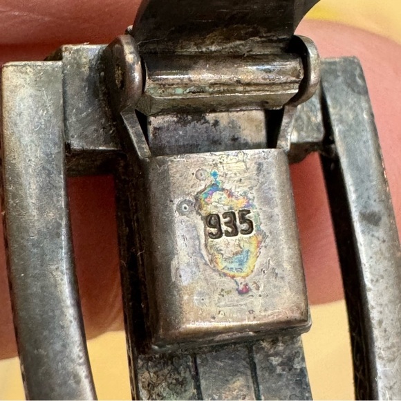 Art Deco Black Onyx Sterling Silver 935 Dress Clip Antique - Picture 7 of 13